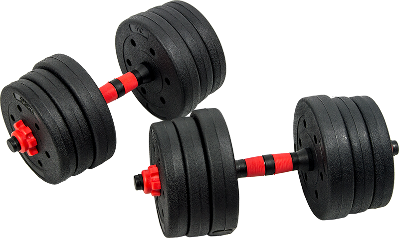 20kg Adjustable Rubber Dumbbell Set Barbell Home GYM Exercise Weights