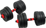 20kg Adjustable Rubber Dumbbell Set Barbell Home GYM Exercise Weights - Side View