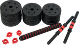 20kg Adjustable Rubber Dumbbell Set Barbell Home GYM Exercise Weights