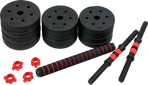 20kg Adjustable Rubber Dumbbell Set Barbell Home GYM Exercise Weights
