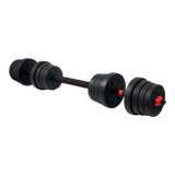 30kg Adjustable Rubber Dumbbell Set Barbell Home GYM Exercise Weights - Side View