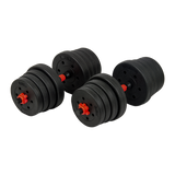 30kg Adjustable Rubber Dumbbell Set Barbell Home GYM Exercise Weights - Top-Down View