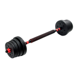 30kg Adjustable Rubber Dumbbell Set Barbell Home GYM Exercise Weights - Close-Up Angle