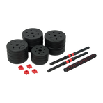 40kg Adjustable Rubber Dumbbell Set Barbell Home GYM Exercise Weights