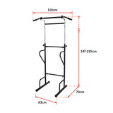 Adjustable Power Tower Dip Bar Pull Up Stand Fitness Station - Low Angle
