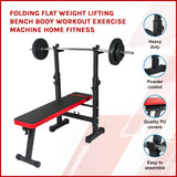 Folding Flat Weight Lifting Bench Body Workout Exercise Machine Home Fitness - Front View