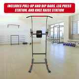 Power Tower Chin Up Bar Push Pull Up Knee Raise Weight Bench Gym Station - Extra Image