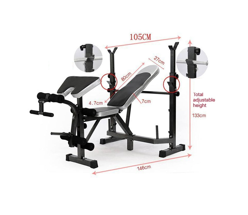 Multi Station Home Gym Weight Bench Press Leg Equipment Set Fitness Exercise