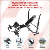 Multi Station Home Gym Weight Bench Press Leg Equipment Set Fitness Exercise - Top-Down View
