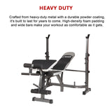 Multi Station Home Gym Weight Bench Press Leg Equipment Set Fitness Exercise - Rear View