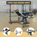 Multi Station Home Gym Weight Bench Press Leg Equipment Set Fitness Exercise - Close-Up Angle