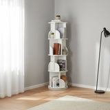360-degree Rotating 4 Tier Display Shelf Bookcase Organiser - Side View