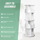 360-degree Rotating 4 Tier Display Shelf Bookcase Organiser