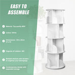 360-degree Rotating 4 Tier Display Shelf Bookcase Organiser
