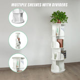 360-degree Rotating 4 Tier Display Shelf Bookcase Organiser - Close-Up Angle