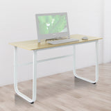 Wood & Steel Solid Computer Desk Home Office Furniture