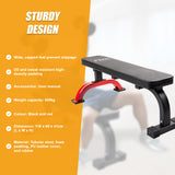 Fitness Flat Bench Weight Press Gym Home Strength Training Exercise - Side View
