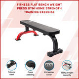 Fitness Flat Bench Weight Press Gym Home Strength Training Exercise - Rear View