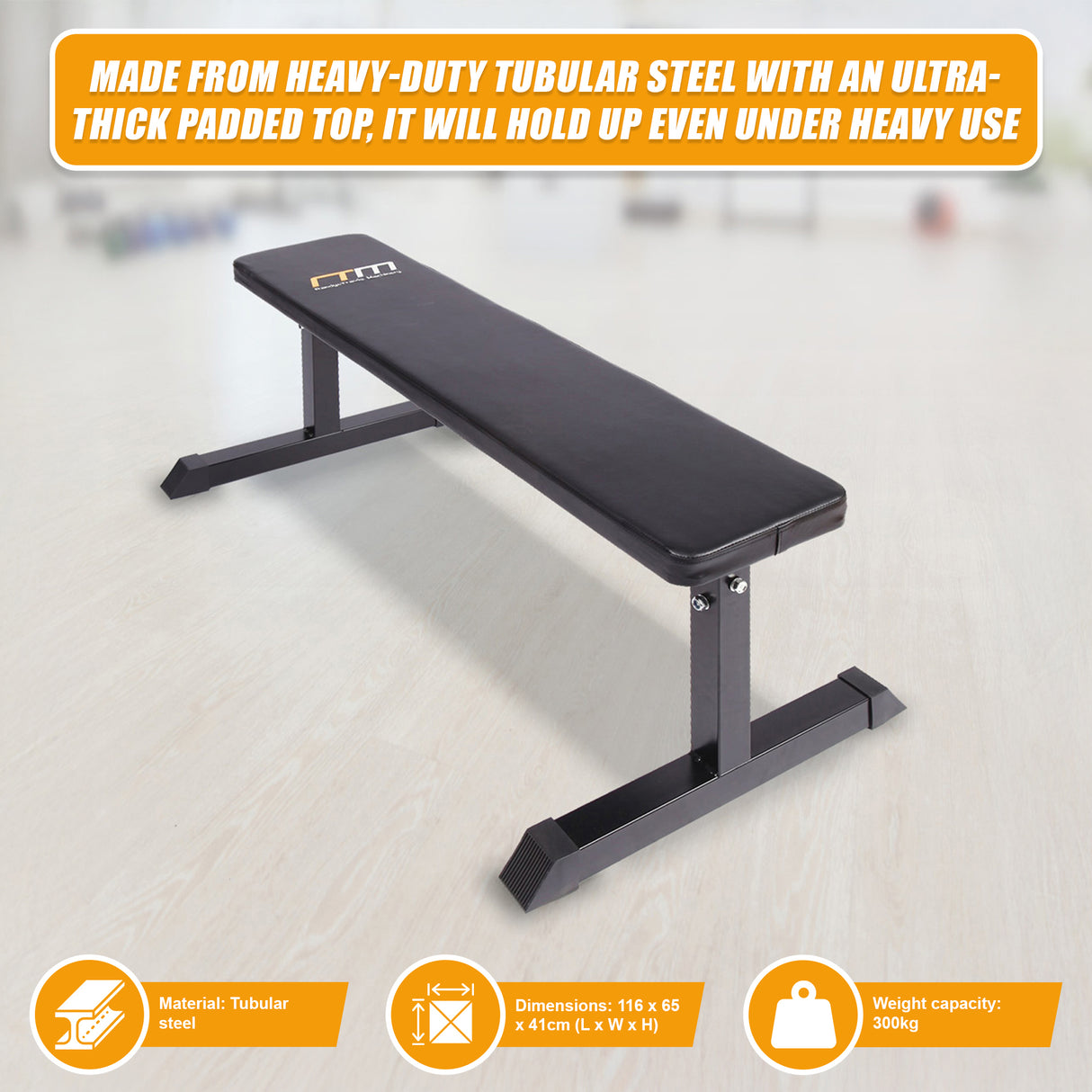 Fitness Flat Bench Weight Press Gym Home Strength Training Exercise