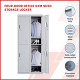 Four-Door Office Gym Shed Storage Locker - Side View