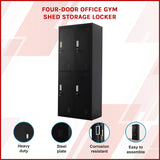 Four-Door Office Gym Shed Storage Locker - Side View