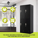Four-Door Office Gym Shed Storage Locker - Top-Down View