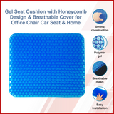 Gel Chair Seat Cushion For Lower Back Pain Pressure Relief Wheelchair Car Office