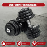 50KG Dumbbell Adjustable Weight Set - Low Angle