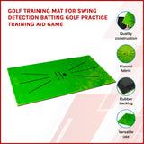 Golf Training Mat for Swing Detection Batting Golf Practice Training Aid Game - Front View
