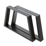 Trapezium-Shaped Table Bench Desk Legs Retro Industrial Design Fully Welded - Black