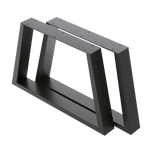 Trapezium-Shaped Table Bench Desk Legs Retro Industrial Design Fully Welded - Black