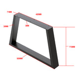Trapezium-Shaped Table Bench Desk Legs Retro Industrial Design Fully Welded - Black - Rear View
