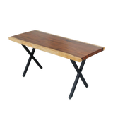 X-Shaped Table Bench Desk Legs Retro Industrial Design Fully Welded - Black