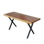 X-Shaped Table Bench Desk Legs Retro Industrial Design Fully Welded - Black