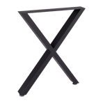 X-Shaped Table Bench Desk Legs Retro Industrial Design Fully Welded - Black