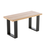 Trapezoid-Shaped Table Bench Desk Legs Retro Industrial Design Fully Welded - Black - Side View
