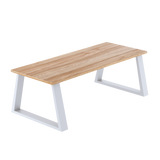 Trapezium-Shaped Table Bench Desk Legs Retro Industrial Design Fully Welded - White - Top-Down View