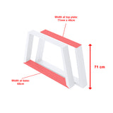 Trapezium-Shaped Table Bench Desk Legs Retro Industrial Design Fully Welded - White