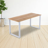Square-Shaped Table Bench Desk Legs Retro Industrial Design Fully Welded - White