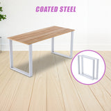 Square-Shaped Table Bench Desk Legs Retro Industrial Design Fully Welded - White - Extra Image
