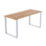 Square-Shaped Table Bench Desk Legs Retro Industrial Design Fully Welded - White - Close-Up Angle