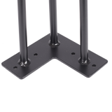 Set of 4 Industrial 3-Rod Retro Hairpin Table Legs 12mm Steel Bench Desk - 11cm Black