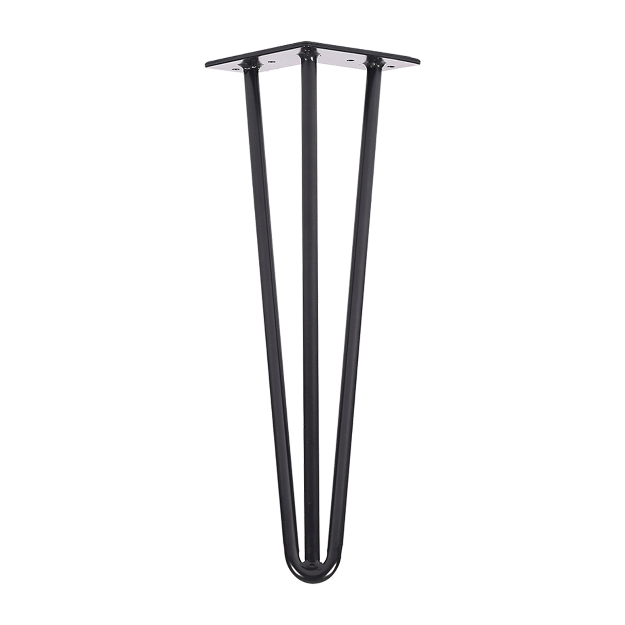 Set of 4 Industrial 3-Rod Retro Hairpin Table Legs 12mm Steel Bench Desk - 41cm Black
