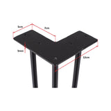 Set of 4 Industrial 3-Rod Retro Hairpin Table Legs 12mm Steel Bench Desk - 41cm Black - 45-Degree Angle