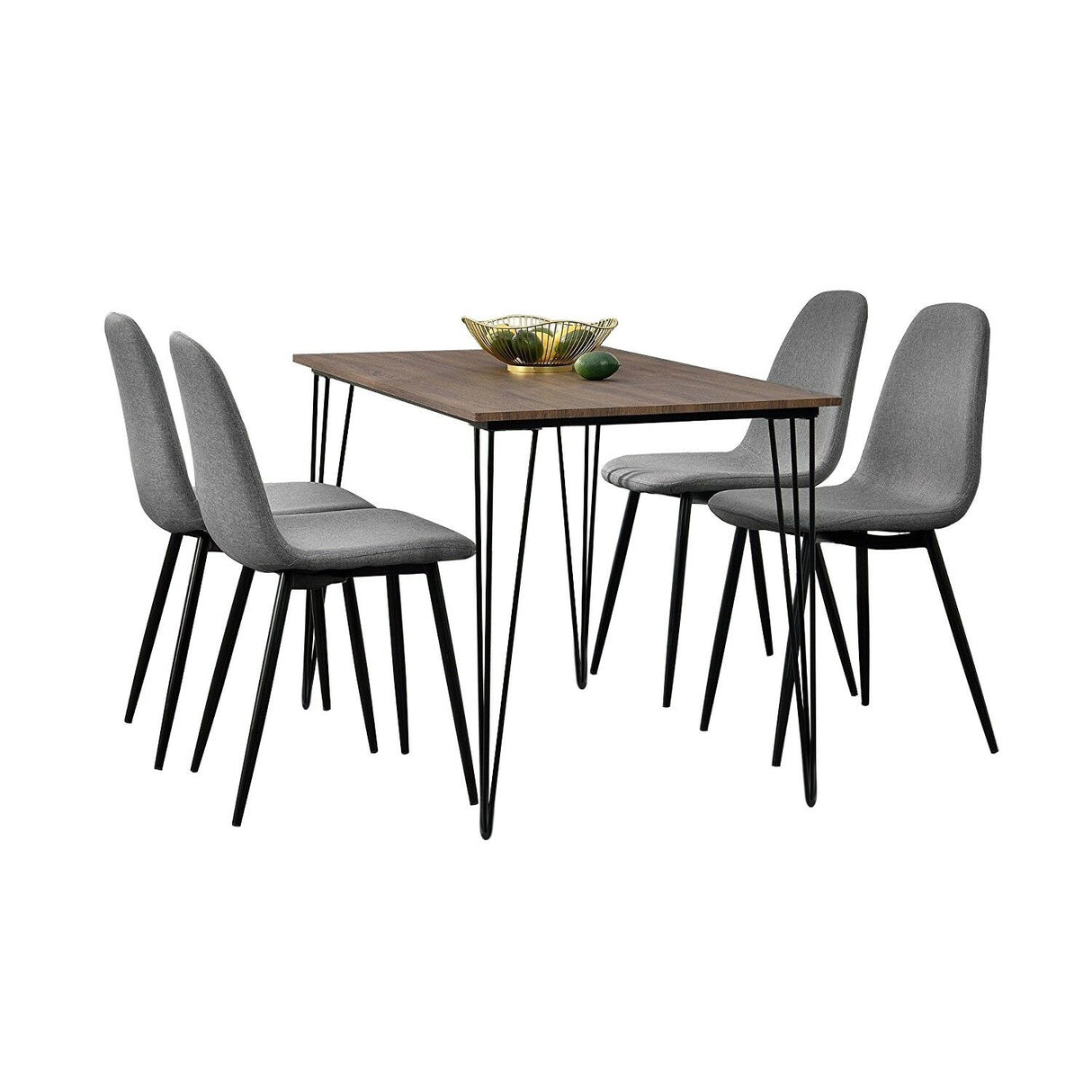 Set of 4 Industrial 3-Rod Retro Hairpin Table Legs 12mm Steel Bench Desk - 71cm Black