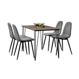 Set of 4 Industrial 3-Rod Retro Hairpin Table Legs 12mm Steel Bench Desk - 71cm Black - Side View
