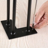 Set of 4 Industrial 3-Rod Retro Hairpin Table Legs 12mm Steel Bench Desk - 71cm Black - Rear View
