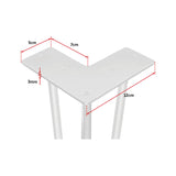Set of 4 Industrial 3-Rod Retro Hairpin Table Legs 12mm Steel Bench Desk - 71cm White - 45-Degree Angle