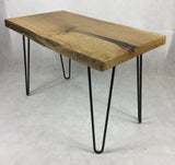 Set of 4 Industrial Retro Hairpin Table Legs 12mm Steel Bench Desk - 71cm Black - Front View