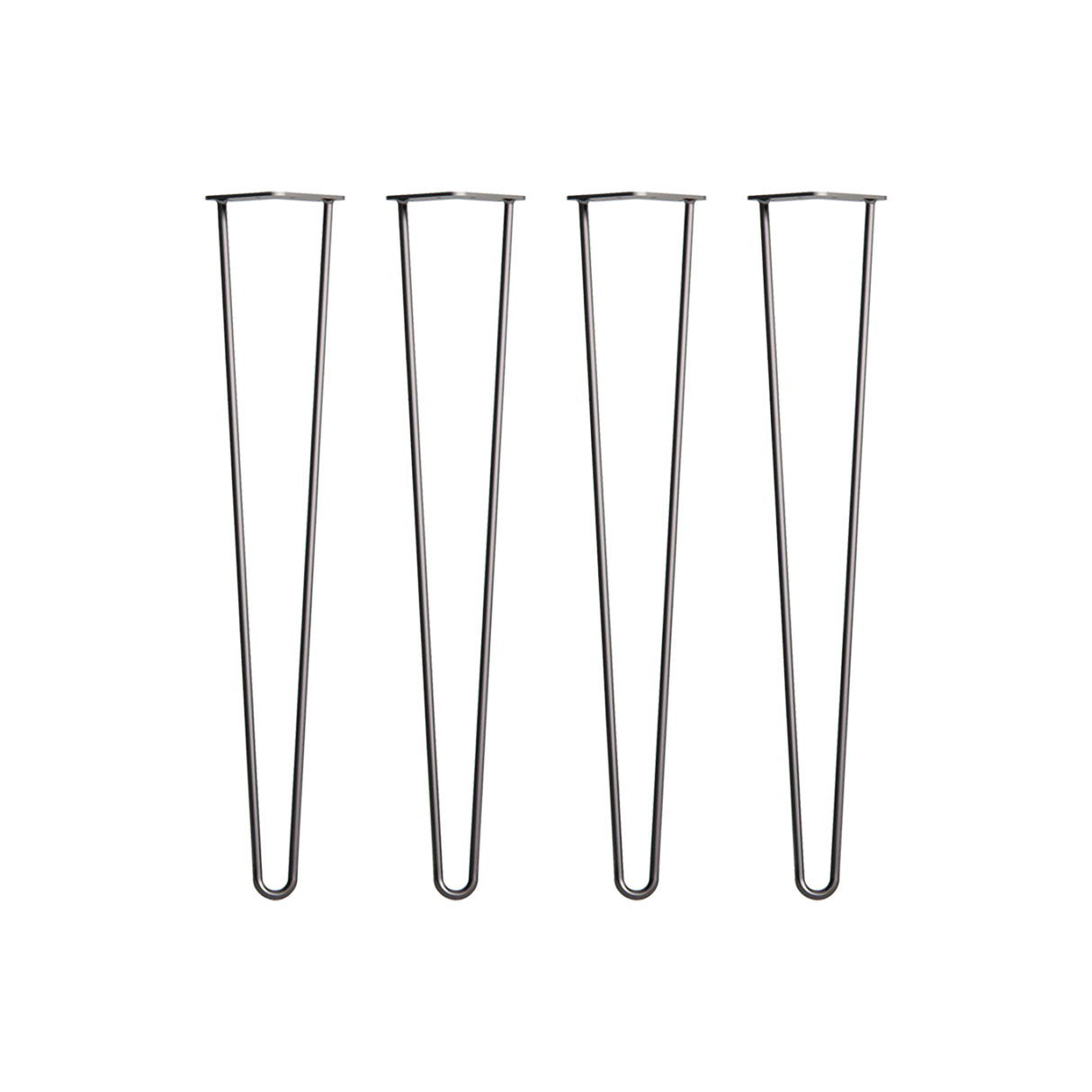 Set of 4 Industrial Retro Hairpin Table Legs 12mm Steel Bench Desk - 71cm Black